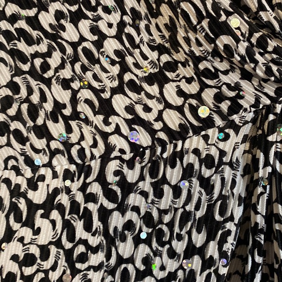 Vintage 90s/Y2K Black and White Sequined Top - Picture 6 of 8
